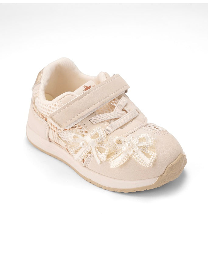 The Little Boo white bow sneakers for kids