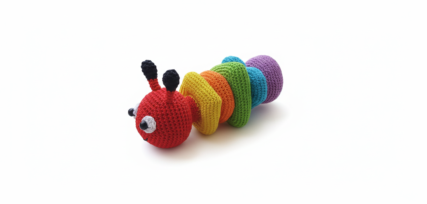 Crochet caterpillar stacker
