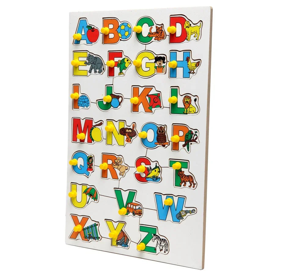 Wooden Peg Hindi Vowels & Alphabet Puzzle