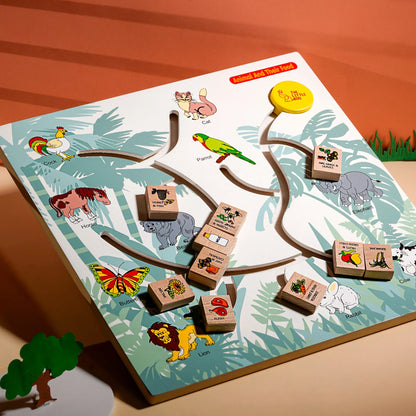 Animal and their food- Maze Puzzle