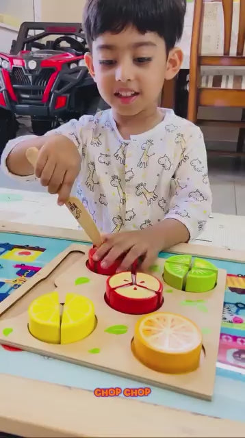 Wooden Fruit Fraction Puzzle