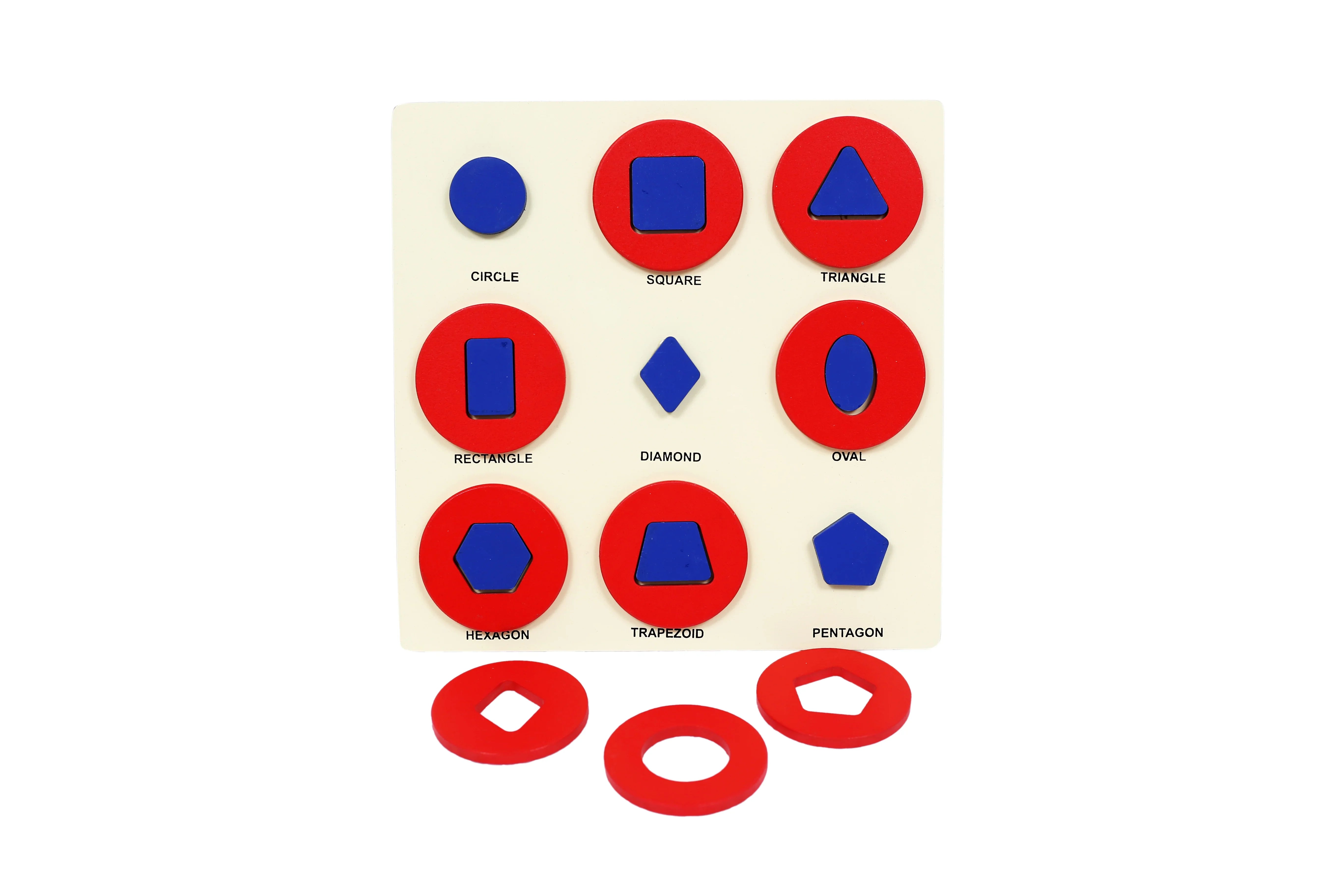 Wooden Peg Shape and Numbers Puzzle